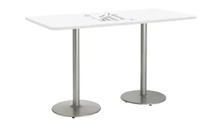 Whiteboard Tables KFI Seating 7ft W x 36in D Rectangle Pedestal Table with Whiteboard Top & 41in H Round Base