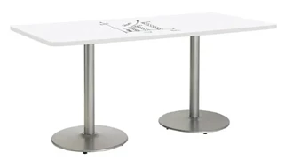 Whiteboard Tables KFI Seating 7ft W x 36in D Rectangle Pedestal Table with Whiteboard Top & 29in H Round Base