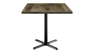 Cafeteria Tables KFI Seating 36in Square Vintage Wood Counter Table