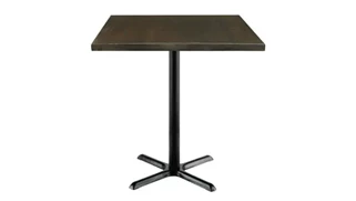 Cafeteria Tables KFI Seating 36in Square Vintage Wood Bistro Table