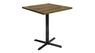 Cafeteria Tables KFI Seating 36in Square Vintage Wood Bistro Table