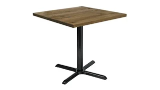 Cafeteria Tables KFI Seating 36in Square Vintage Wood Top Table