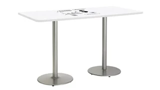 Whiteboard Tables KFI Seating 6ft W x 42in D Rectangle Pedestal Table with Whiteboard Top & 41in H Round Base