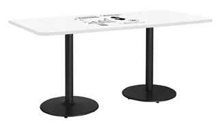 Whiteboard Tables KFI Seating 7ft W x 42in D Rectangle Pedestal Table with Whiteboard Top & 41in H Round Base