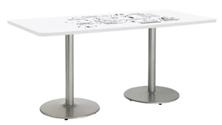 Whiteboard Tables KFI Seating 7ft W x 42in D Rectangle Pedestal Table with Whiteboard Top & 29in H Round Base