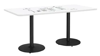 Whiteboard Tables KFI Seating 8ft W  x 42in D Rectangle Pedestal Table with Whiteboard Top & 29in H Round Base