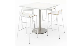 Cafeteria Tables KFI Seating 42ft Square Pedestal Table - Bistro Height, and 4 Bistro Height Chairs
