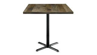 Cafeteria Tables KFI Seating 42in Square Vintage Wood Bistro Table