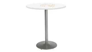 Whiteboard Tables KFI Seating 42in Round Pedestal Table with Whiteboard Top & 41in H Round Base