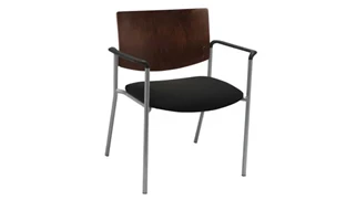 Lobby & Guest Chairs - Metal KFI Seating Side / Guest Chair, Arms with Wood Back, Big / Tall