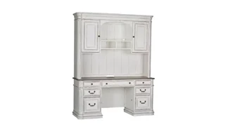 Wood Veneer Desks WFB Designs 66in W Credenza & Hutch