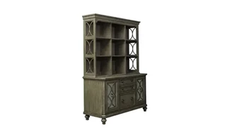 Wood Veneer Desks WFB Designs Credenza & Hutch Set