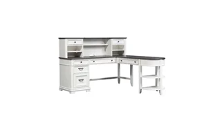 L Shaped Desks with Hutch WFB Designs L-Shaped Desk Set