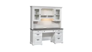 Wood Veneer Desks WFB Designs Credenza & Hutch