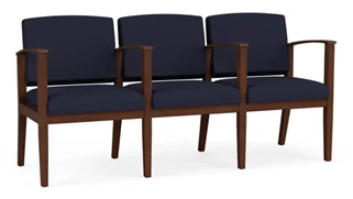 Lobby & Guest Chairs - Wood Lesro 3 Seats with Center Arms