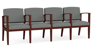Lobby & Guest Chairs - Wood Lesro 4 Seats with Center Arms