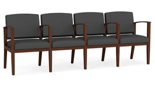 Lobby & Guest Chairs - Wood Lesro Polyurethane 4 Seats with Center Arms