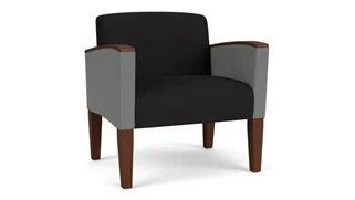 Lobby & Guest Chairs - Wood Lesro Oversize Guest Chair, Upholstered Seat, Back and Arms