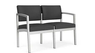 Sofas Lesro Lenox Steel 2 Seat Sofa - Vinyl and Fabric Upholstery