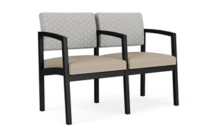 Lobby & Guest Chairs - Metal Lesro Lenox Steel 2 Seat with Center Arm Chair - Designer Combo Upholstery