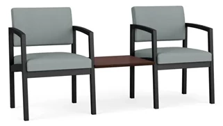 Lobby & Guest Chairs - Metal Lesro Polyurethane 2 Chairs with Connecting Center Table
