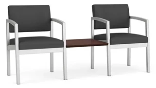 Lobby & Guest Chairs - Metal Lesro Polyurethane 2 Chairs with Connecting Center Table