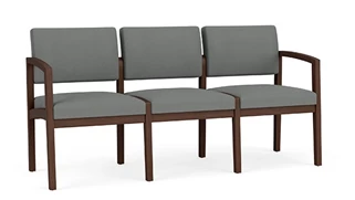 Sofas Lesro Lenox Wood 3 Seat Sofa - Vinyl and Fabric Upholstery