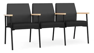 Lobby & Guest Chairs - Metal Lesro 3 Seats with Center Arms, Upholstered Seat, Upholstered Back