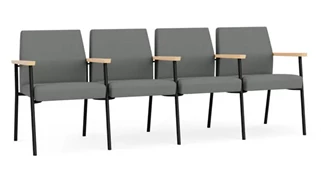 Lobby & Guest Chairs - Metal Lesro 4 Seats with Center Arms