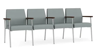 Lobby & Guest Chairs - Metal Lesro Polyurethane 4 Seats with Center Arms