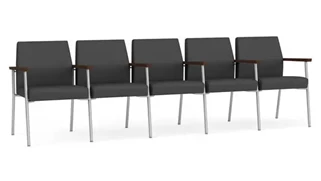 Lobby & Guest Chairs - Metal Lesro Polyurethane 5 Seats with Center Arms