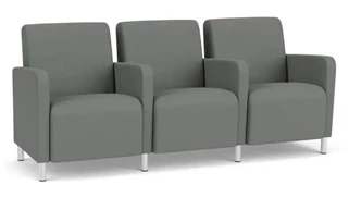 Lobby & Guest Chairs - Metal Lesro 3 Seats with Center Arms
