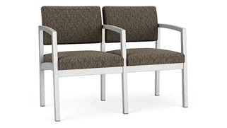 Lobby & Guest Chairs - Metal Lesro Lenox Steel 2 Seats with Center Arm - Pattern Fabric