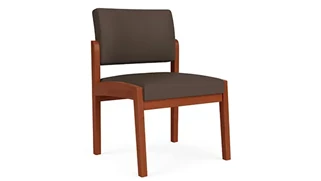 Lobby & Guest Chairs - Wood Lesro Lenox Wood Armless Guest Chair - Standard Upholstery