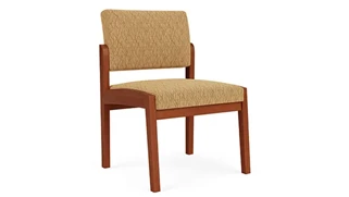 Lobby & Guest Chairs - Wood Lesro Lenox Wood Armless Guest Chair - Pattern Upholstery