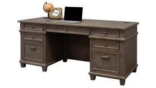 Wood Veneer Desks Martin Furniture 68in Double Pedestal Desk