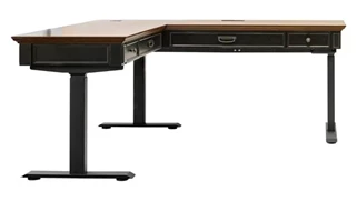 Standing Desks - Electronically Adjustable Martin Furniture Electric Sit/Stand L-Desk and Return