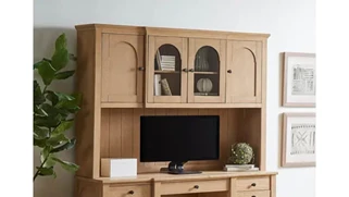 Desk Hutches Martin Furniture Hutch With Doors, Fully Assembled