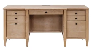Wood Veneer Desks Martin Furniture Credenza, Fully Assembled