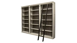 Standard Bookcases Martin Furniture 94in Tall Bookcases (3) with Ladder - Fully Assembled