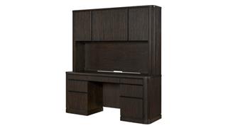 Stand-Alone Desks with Hutch Martin Furniture Executive Credenza and Hutch - Fully Assembled