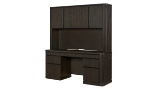 Stand-Alone Desks with Hutch Martin Furniture Executive Credenza and Hutch - Fully Assembled