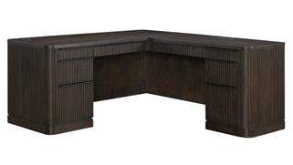 L Shaped Double Pedestal Desks Martin Furniture Executive Pedestal L-Desk