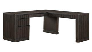 L Shaped Single Pedestal Desks Martin Furniture Pedestal L-Desk with Open Return