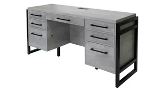 Stand-Alone Double Pedestal Desks Martin Furniture 66in Credenza