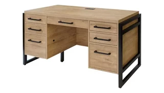 Stand-Alone Double Pedestal Desks Martin Furniture 66in Credenza