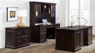 Executive Desks Martin Furniture Executive Desk Set with Credenza & Lateral File