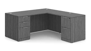 L Shaped Double Pedestal Desks WFB Designs 72in W x 78in D Double Pedestal L-Desk