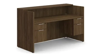 Reception Stand-Alone Desk WFB Designs 72in Reception Desk with Transaction Top and Double Hanging Pedestal
