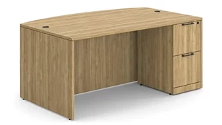 Stand-Alone Single Pedestal Desks WFB Designs 72in x 36/41in Single Pedestal Bow Front Desk